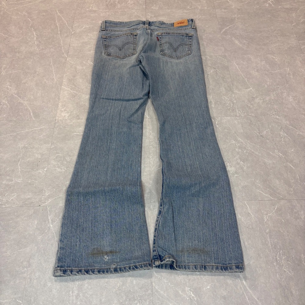 Levis 518 Super Bootcut Jeans Light Wash Low Rise Flare Denim Womens 7M